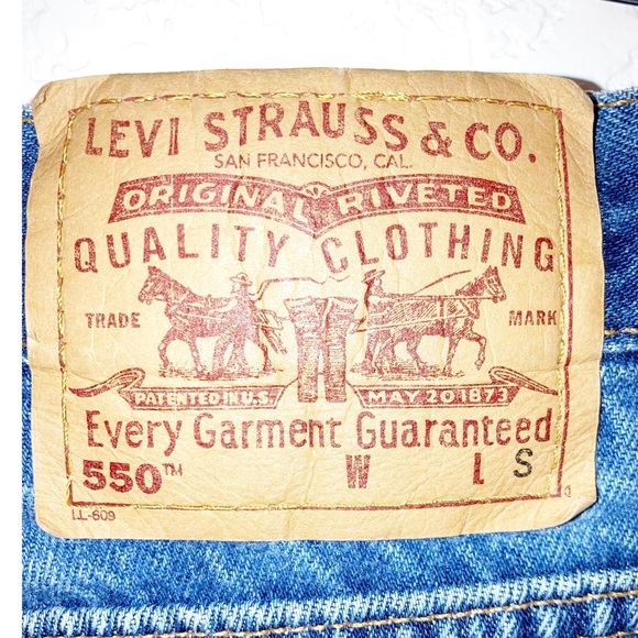 VTG LEVI'S 550 Horseshoe Tapered Leg Relaxed Fit Jean SZ: 14 REG Short - Picture 8 of 11